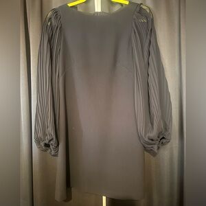 White House Black Market Black Dress with Pleated Sleeves